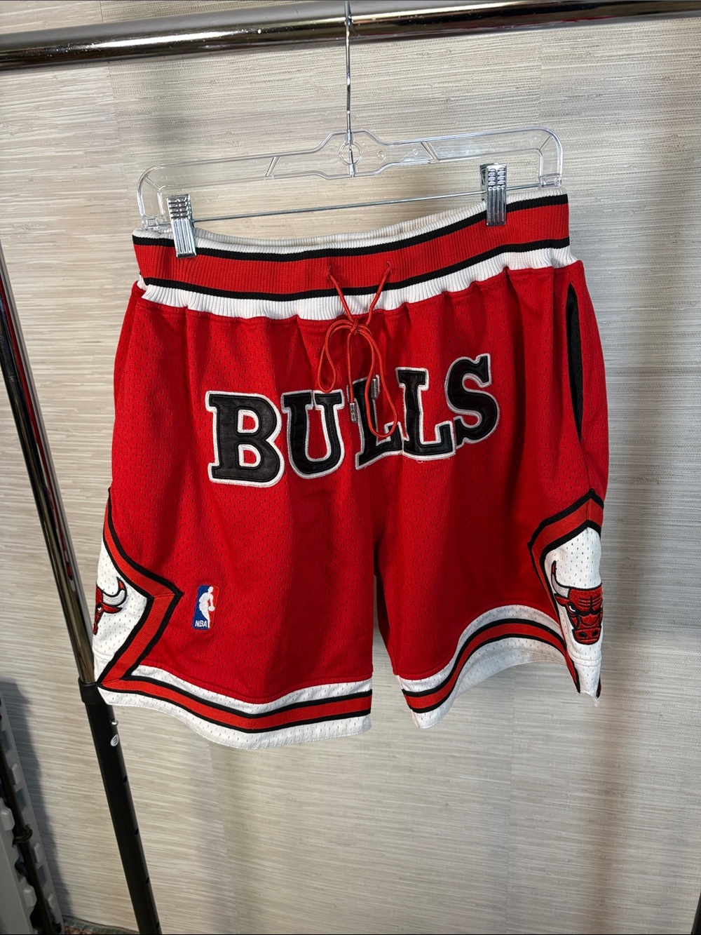 Just Don Red Bulls Basketball Shorts with Black & White Trim XL
